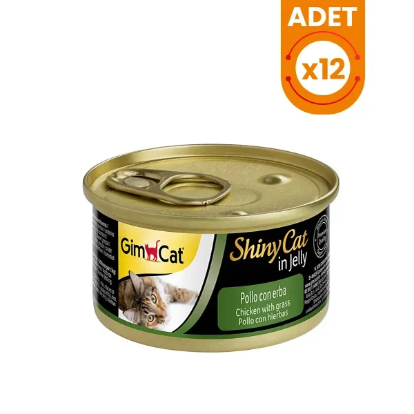 Gimcat Shinycat Tavuklu ve Çimenli Yetişkin Konserve Kedi Maması