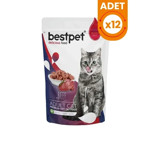 BestPet Adult Jelly Pouch Biftekli Yaş Kedi Maması