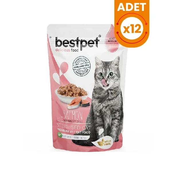 BestPet Sterilised Jelly Pouch Somonlu Kedi Maması