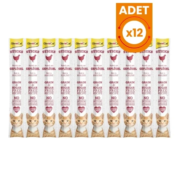 Gimcat Sticks Kümes Hayvanlı Çubuk Kedi Ödül Maması