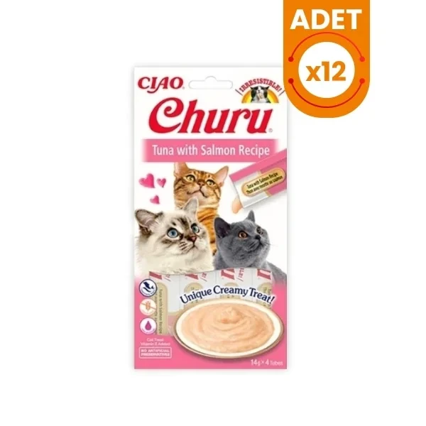 Inaba Ciao Churu Cream Ton Balıklı ve Somonlu Sıvı Kedi Ödül Maması